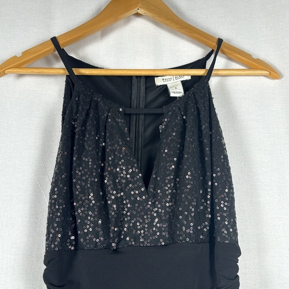 White House Black Market Dresses & Skirts - White House Black Market Sequined Halter Cocktail Dress Black Midi Sz 6 NWT